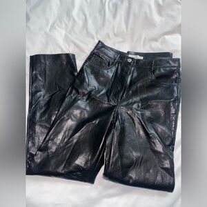 Wilfred Black Leather Look Pants